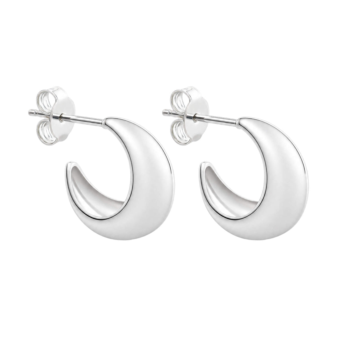Rounded Teardrop Hoop Earrings