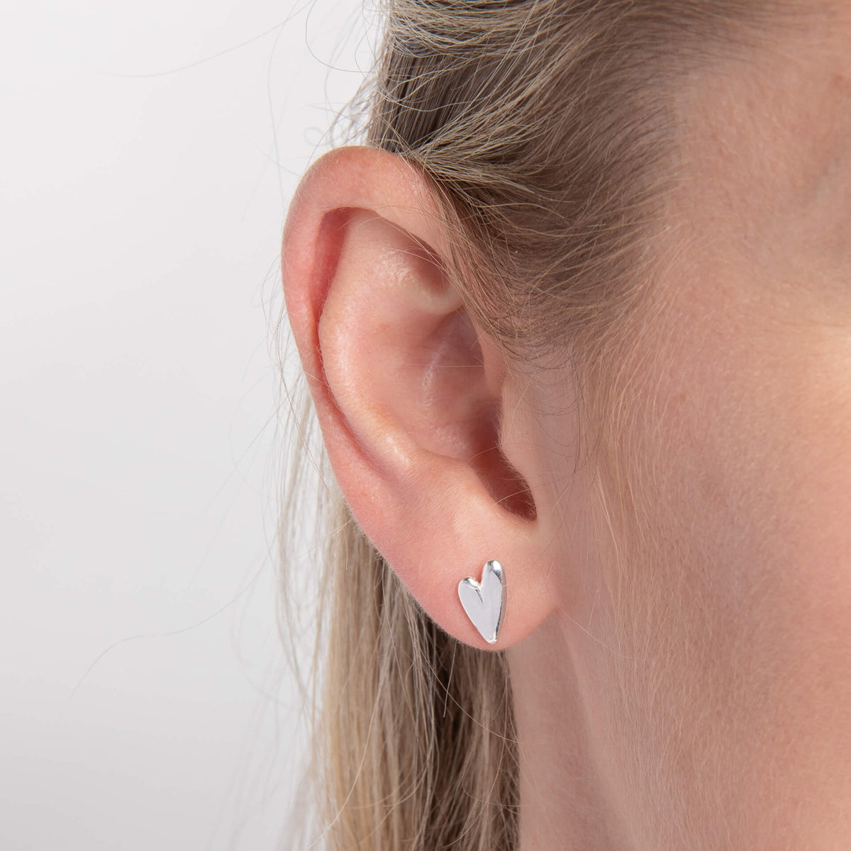 Organic Heart Stud Earrings