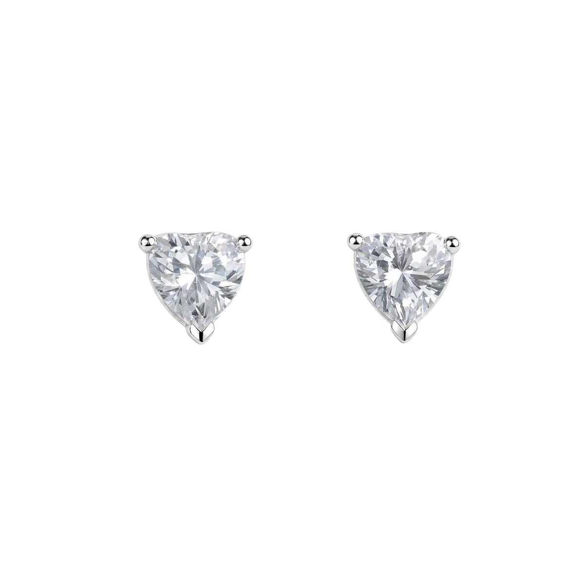 Three Prong Cubic Zirconia Stud Earrings