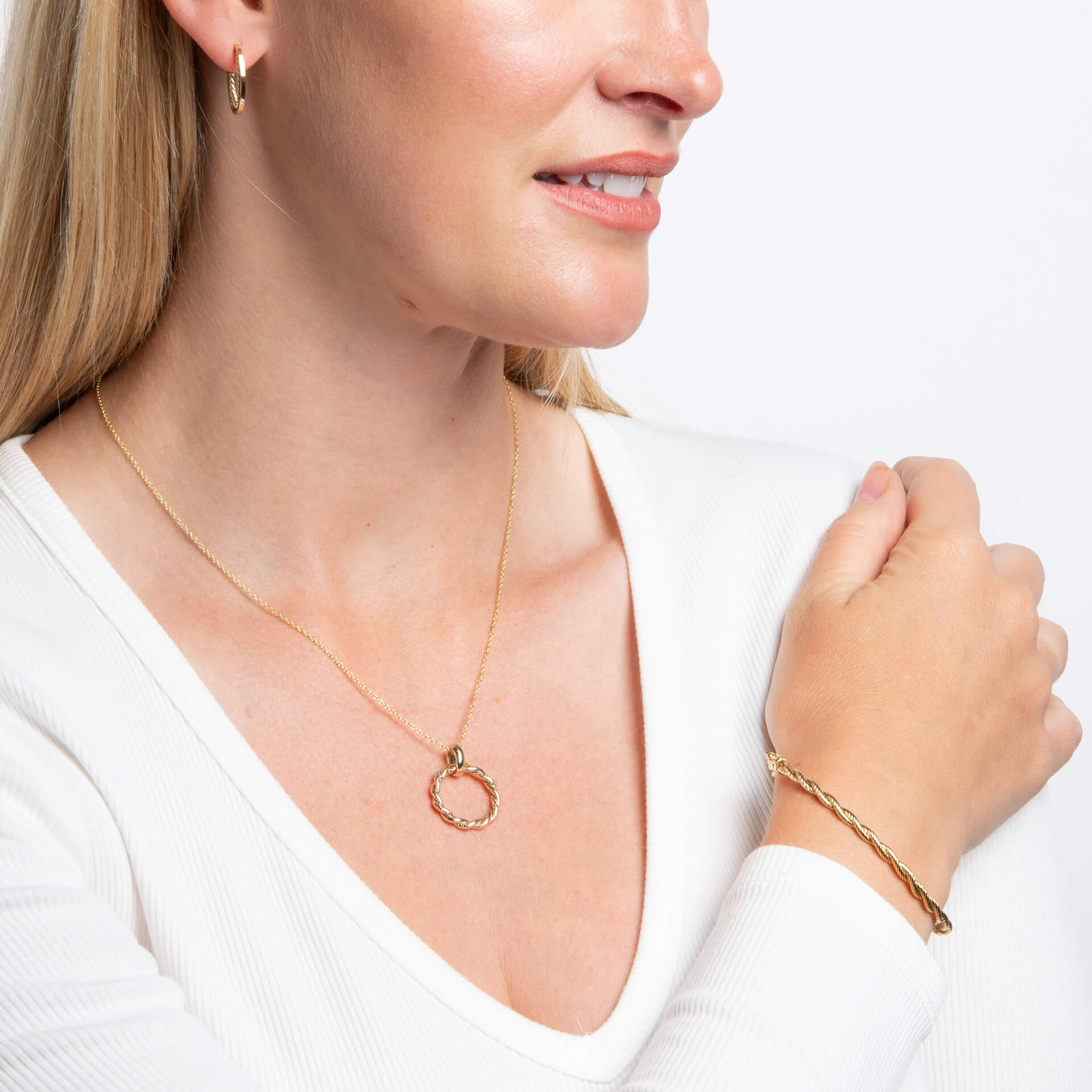 Rope Twist Hoop Pendant