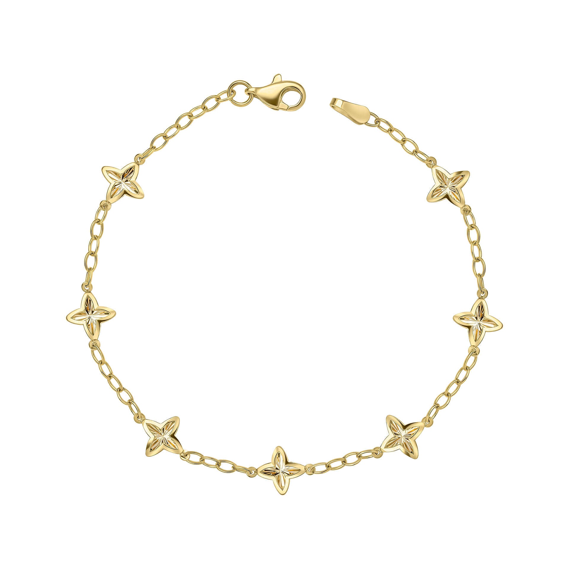 Textured Flower Station Bracelet