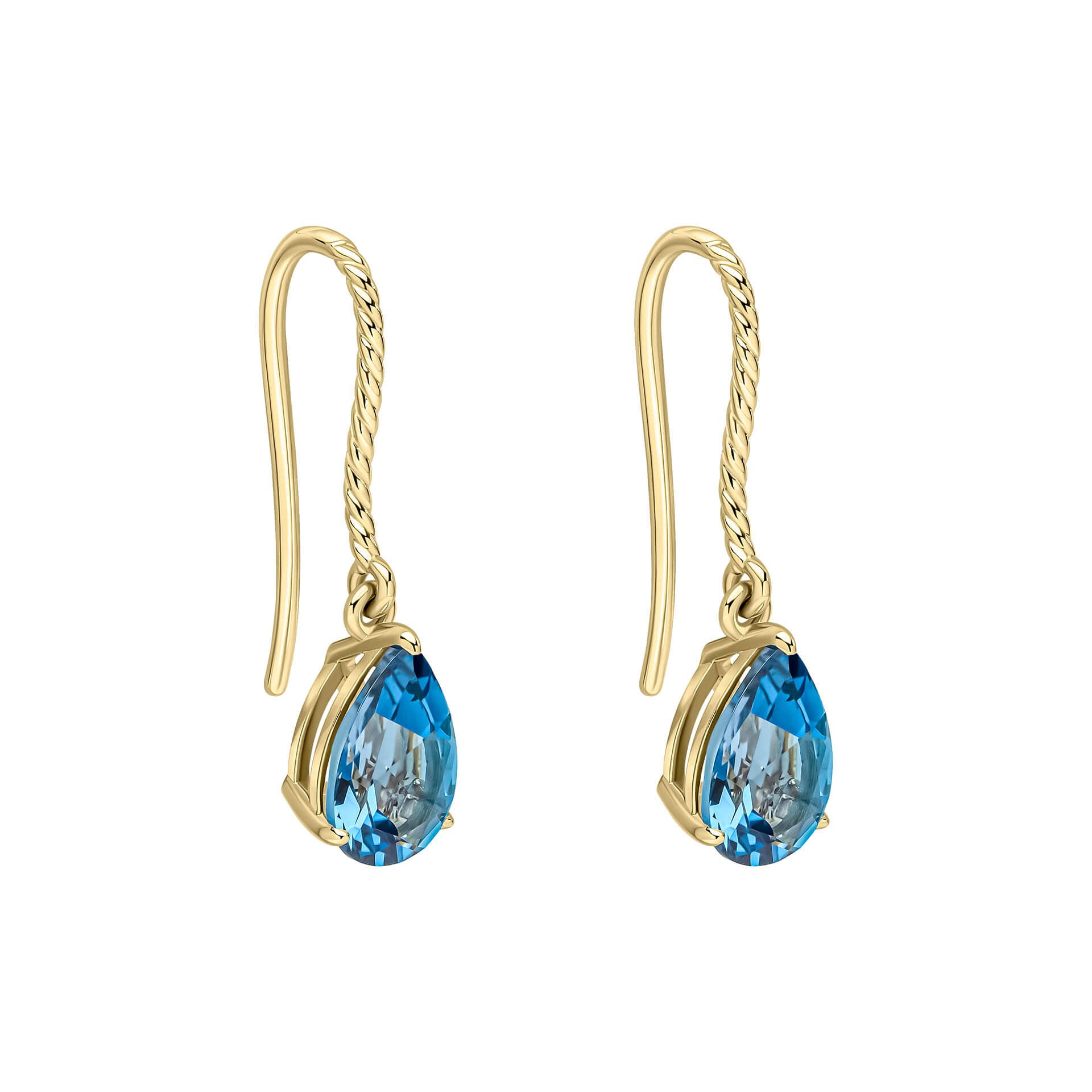 London Blue Topaz Rope Twist Drop Earrings