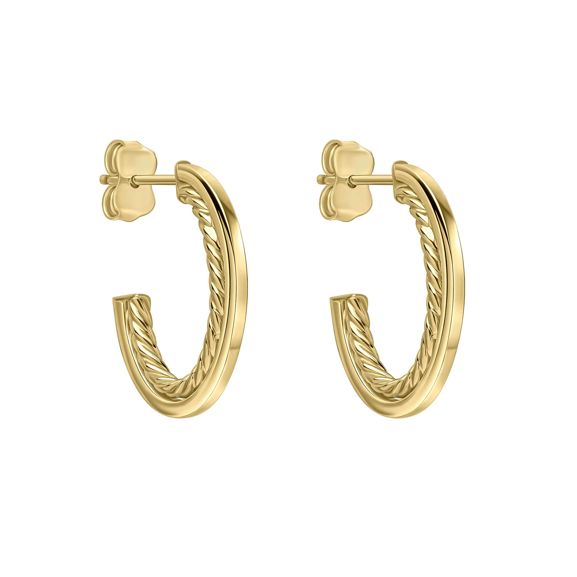 Rope Twist Open Hoop Earrings