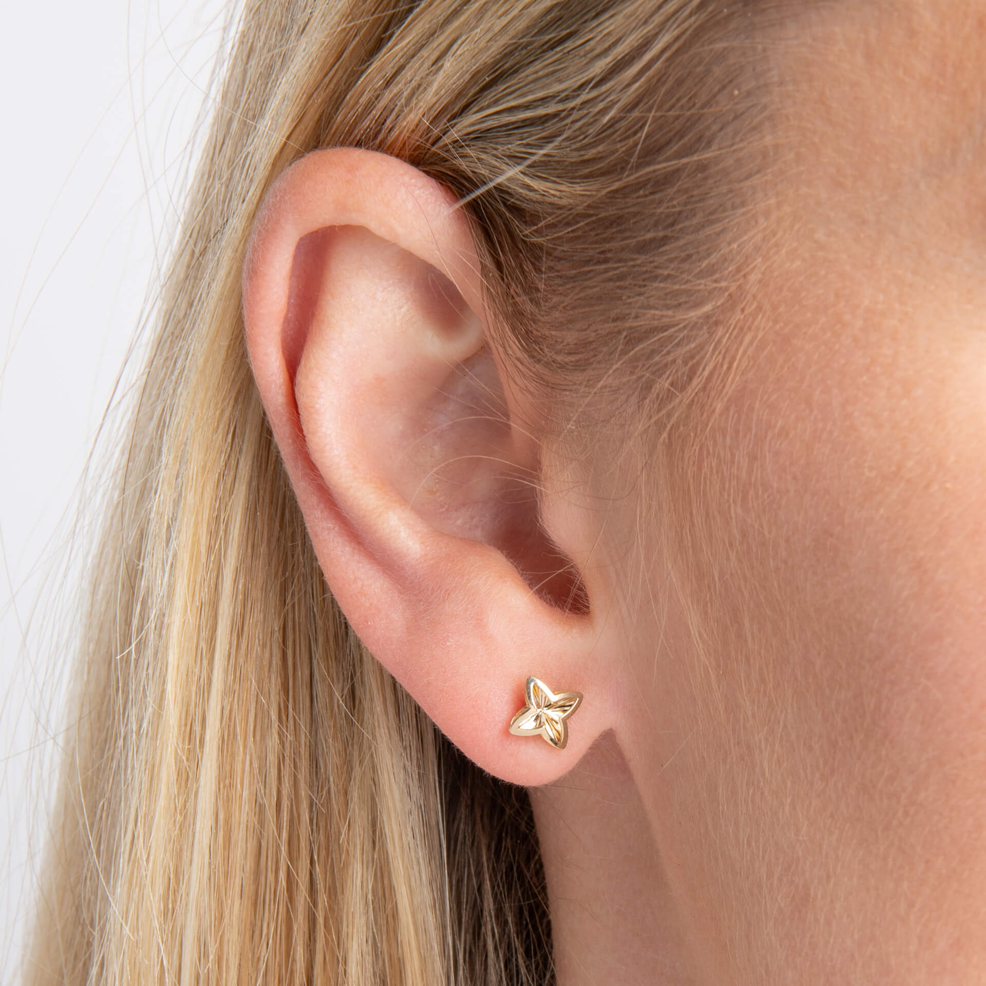 Textured Flower Stud Earrings