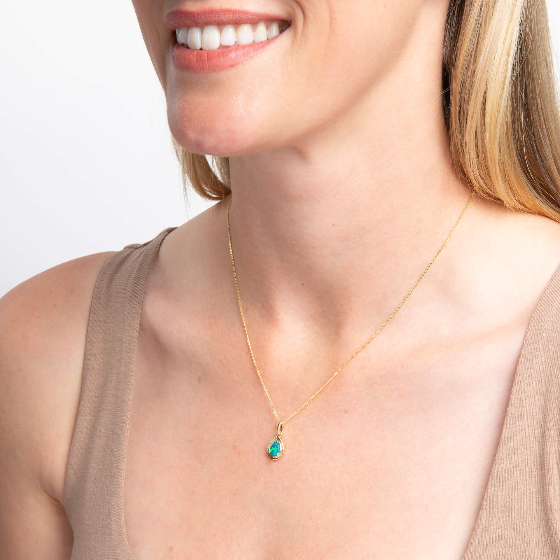 Opal Doublet Teardrop Pendant