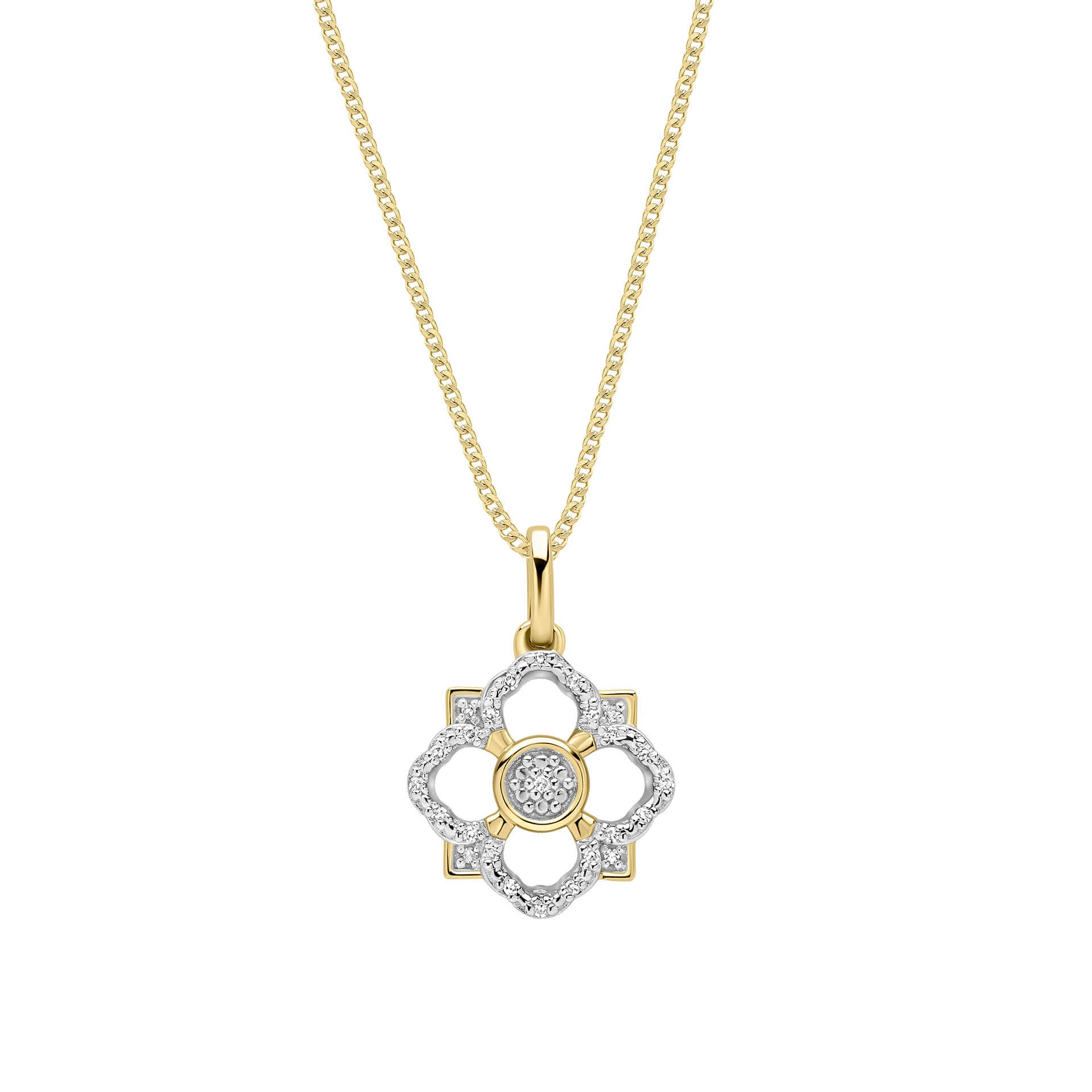 Diamond Floral Pendant