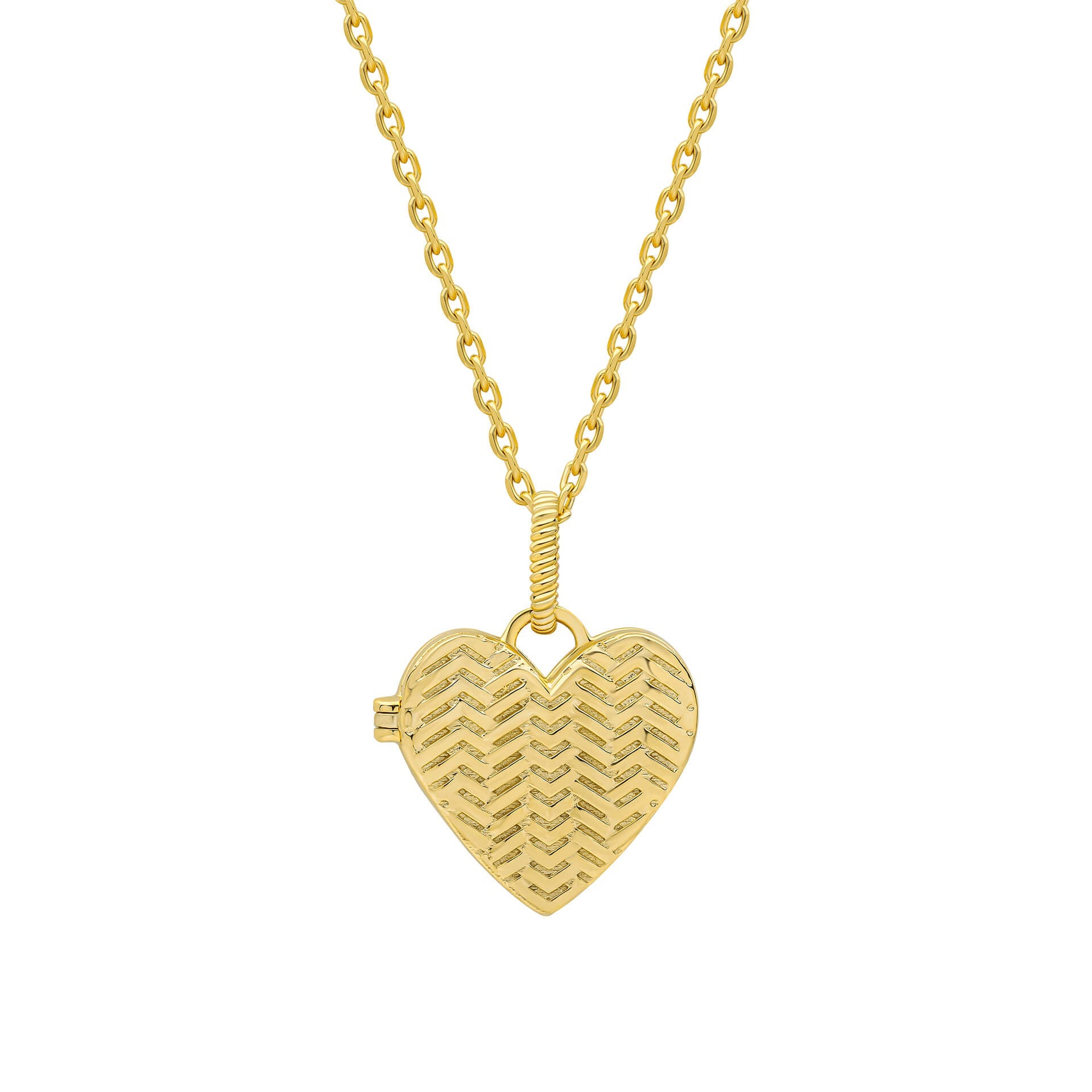 Picnic Basket Weave Heart Locket Necklace