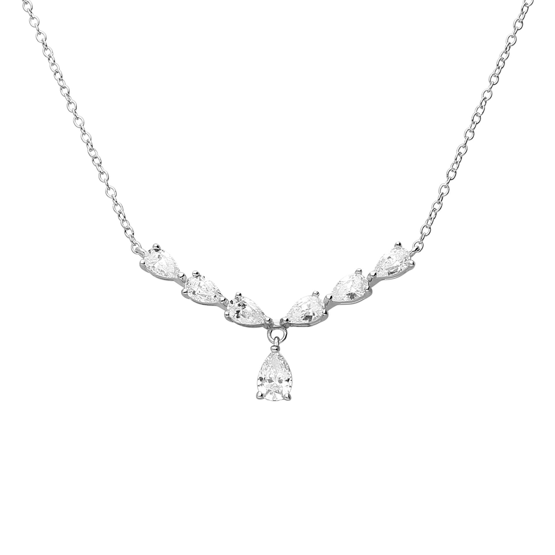 Statement Teardrop Zirconia Necklace