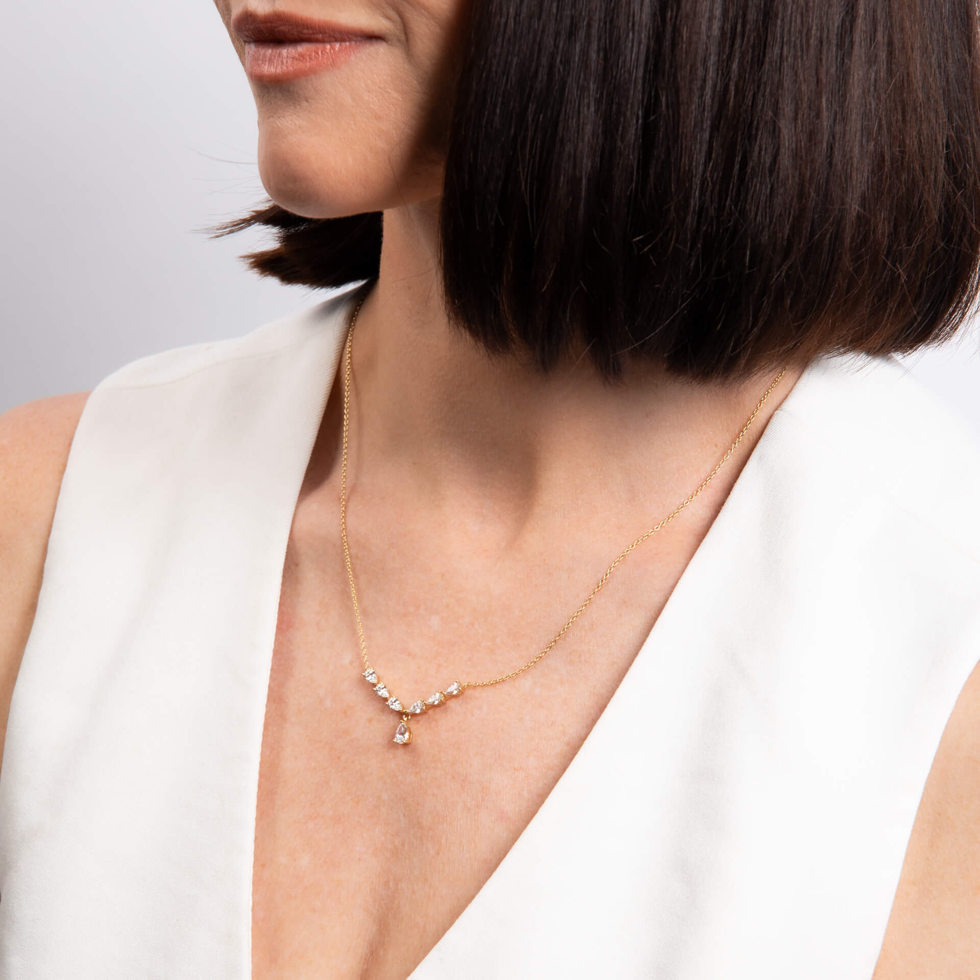 Statement Teardrop Zirconia Necklace