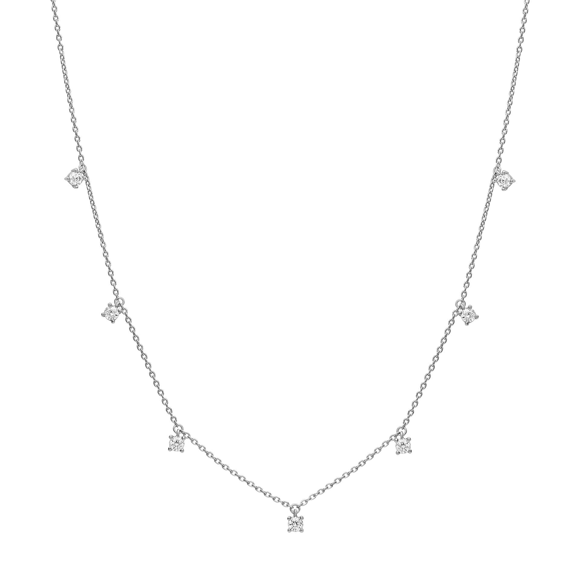 Four Claw Set Zirconia Station Necklace