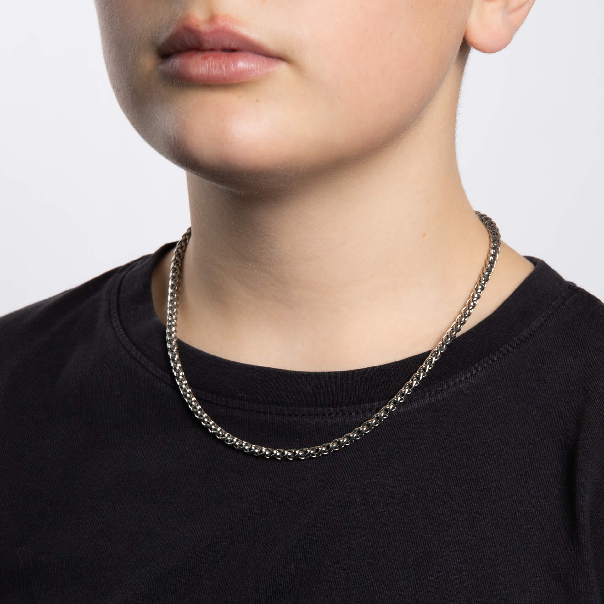 Smaller Fit Stainless Steel Wheat Chain Necklace
