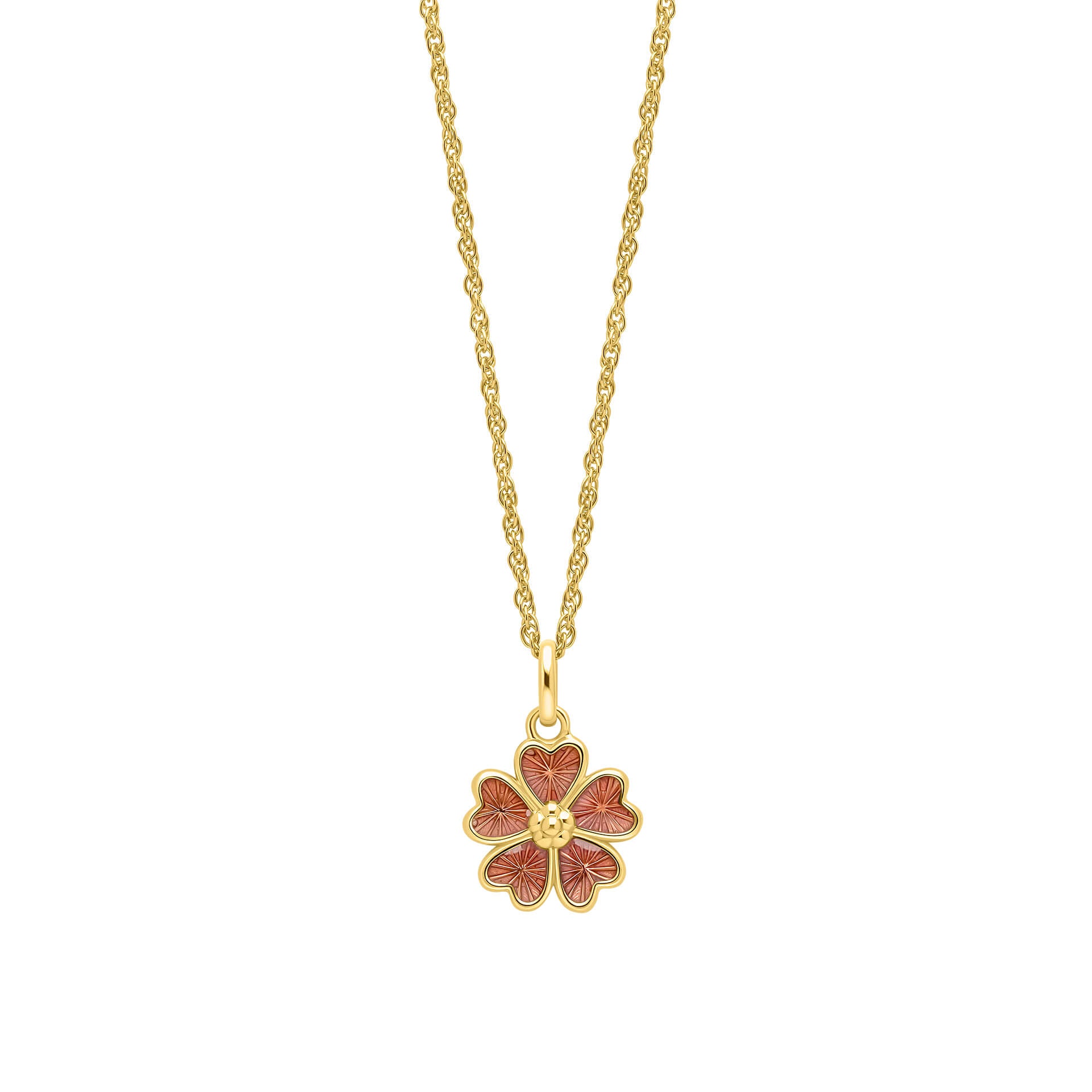 Riverly Ditsy Guilloche Flower Necklace