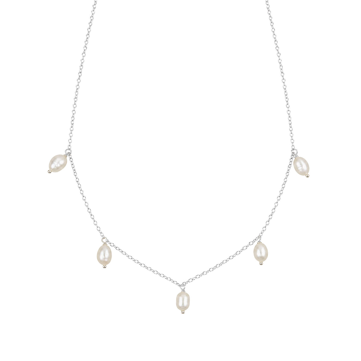 Pearl Drop Station Necklace
