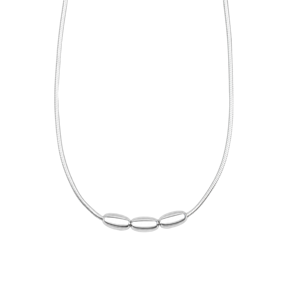 Three Bead Snake Chain Necklace