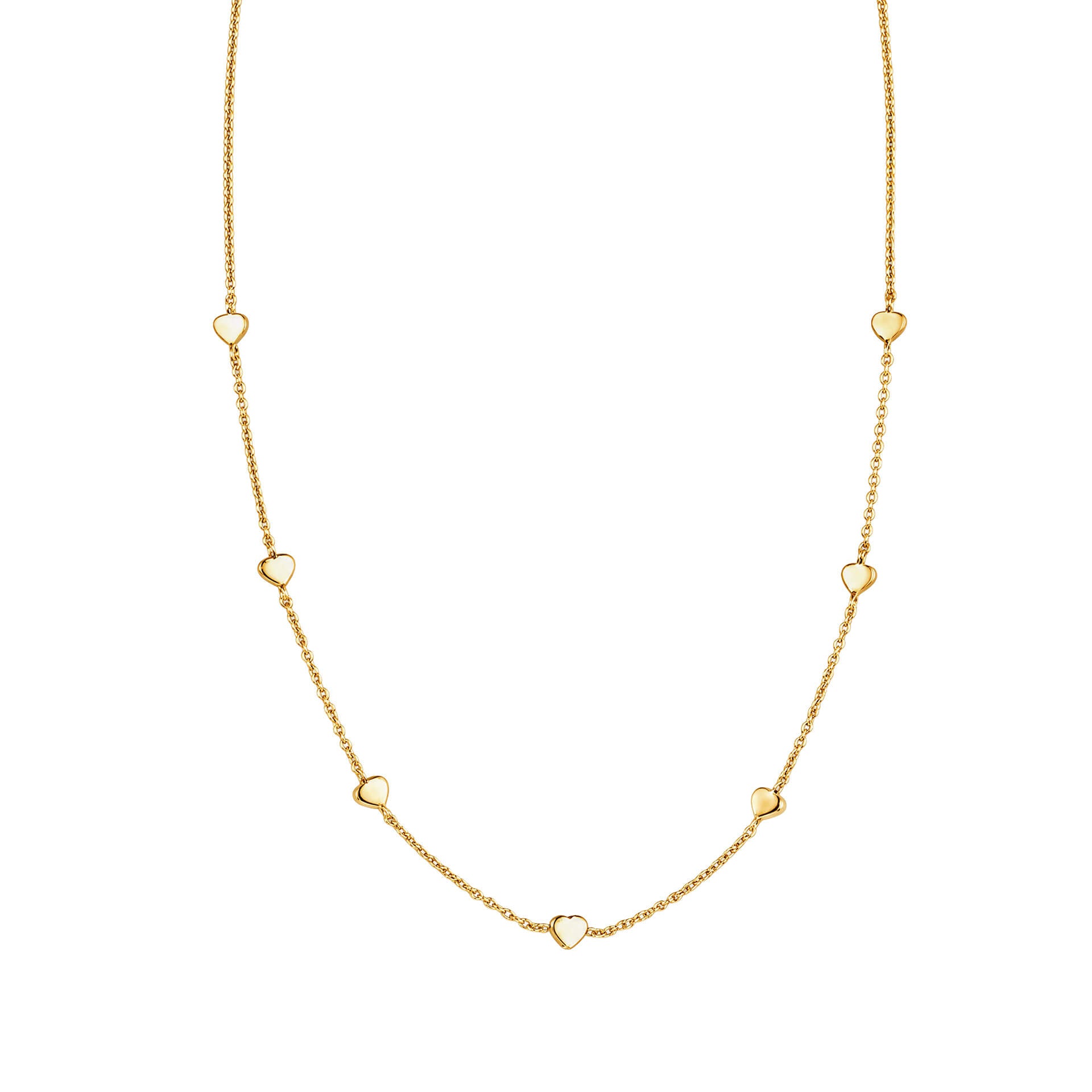 Small Heart Station Necklace