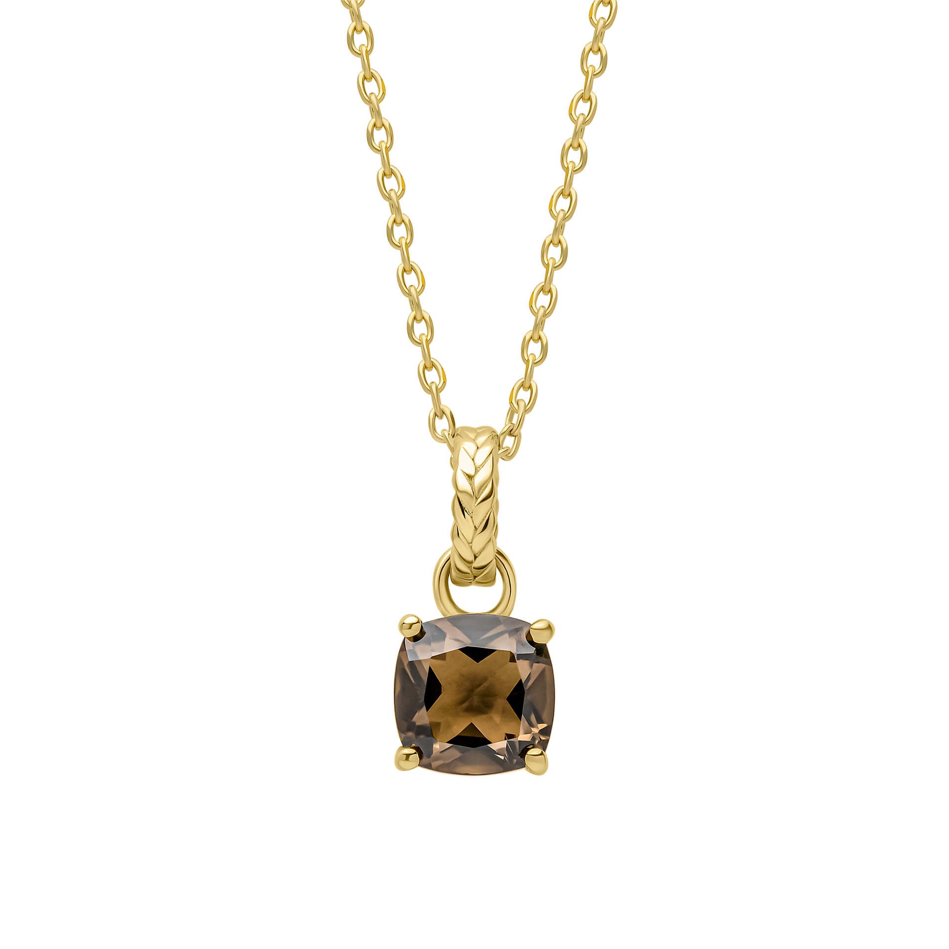Zelia Stripe Smokey Quartz Necklace