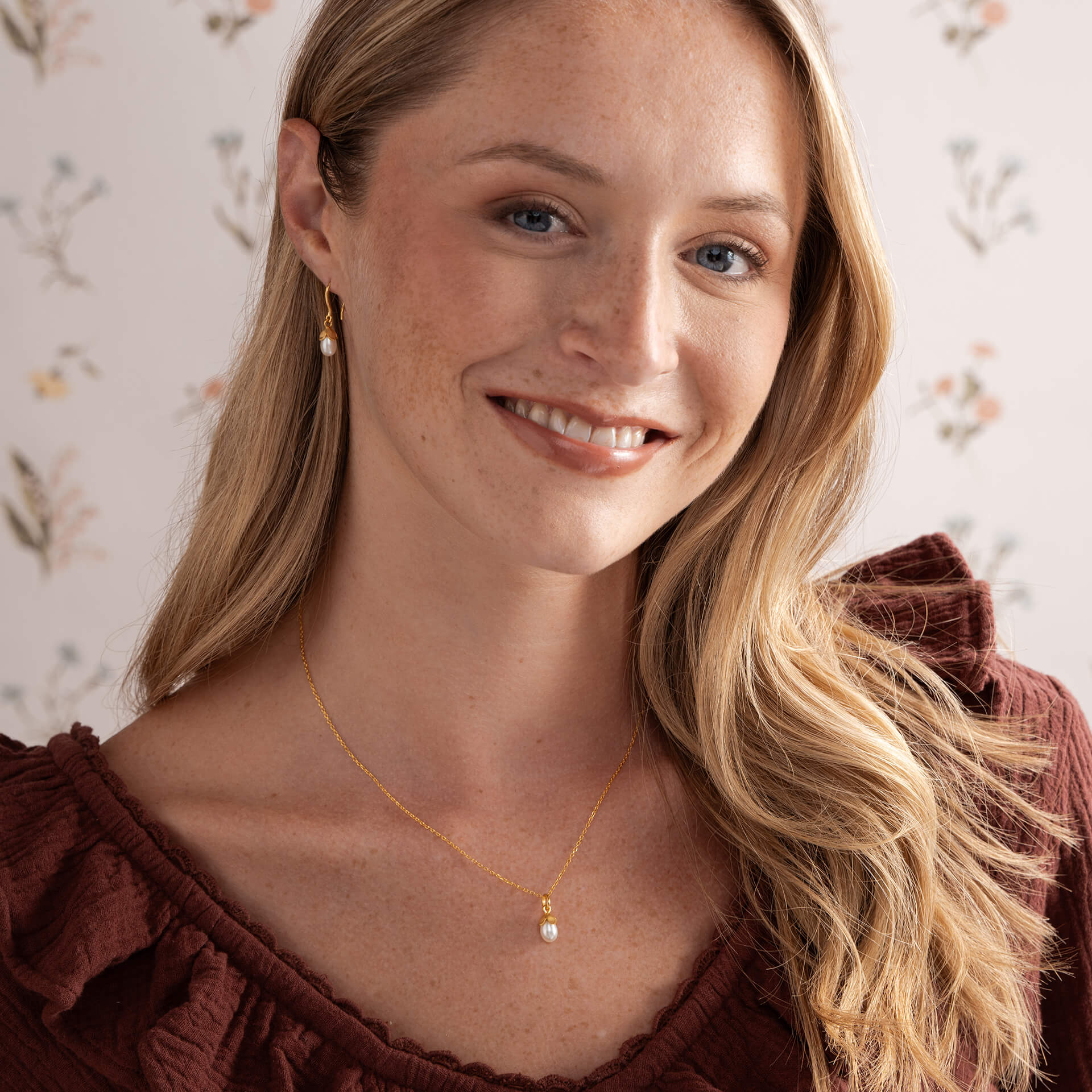 Lindrop Flower Bud Hook Earrings
