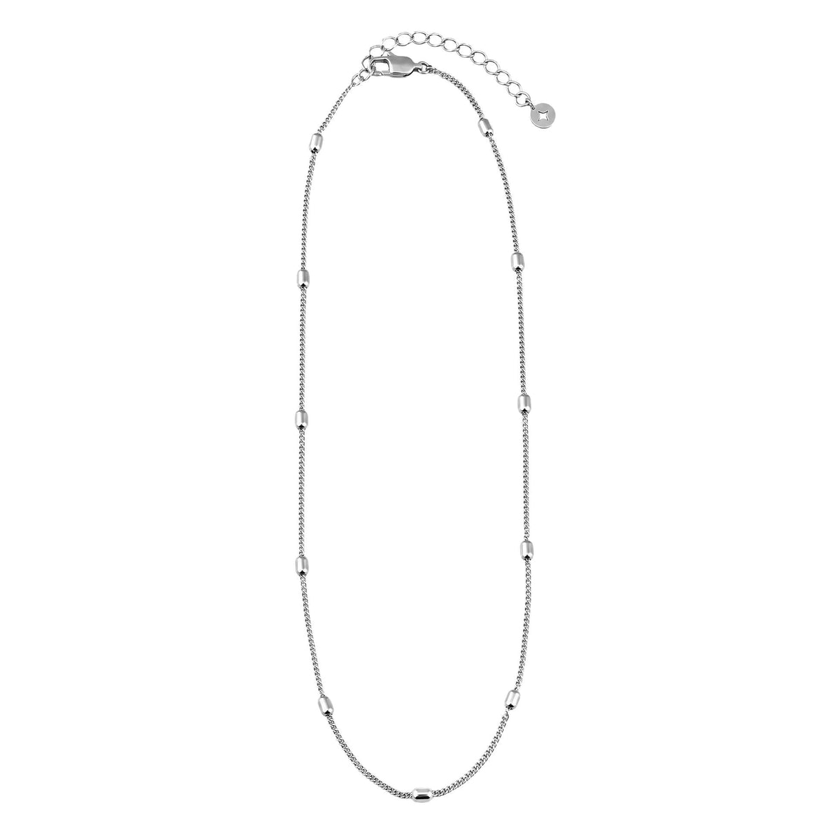 Oval Beaded Station Necklace
