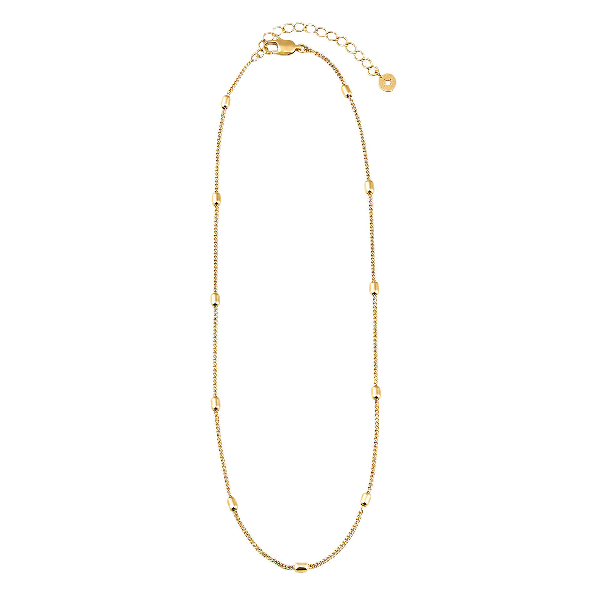 Oval Beaded Station Necklace