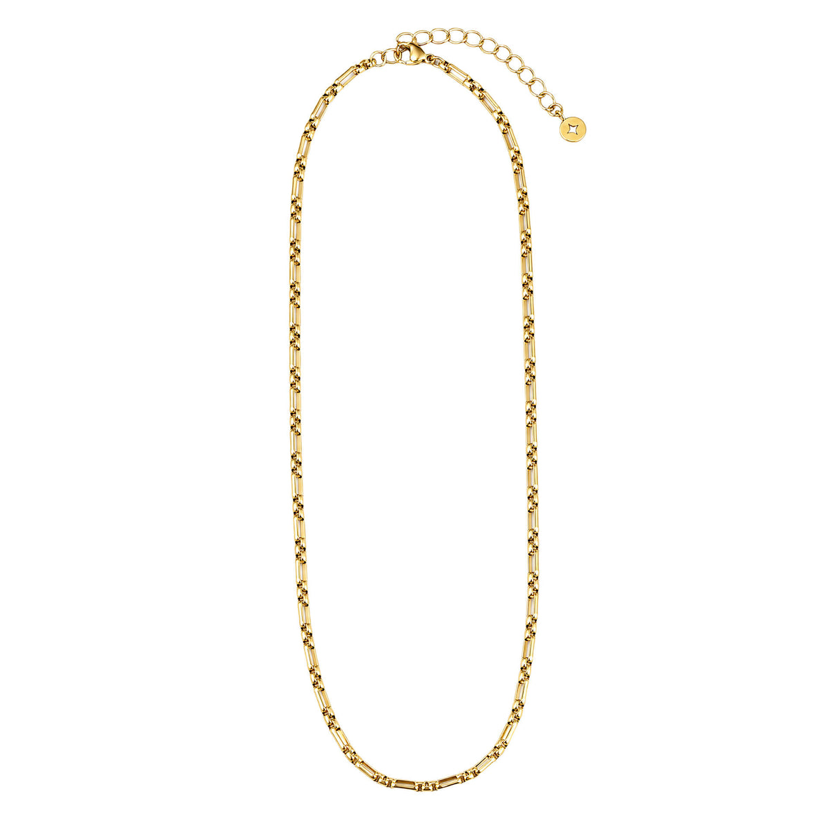 Box Chain Station Link Necklace