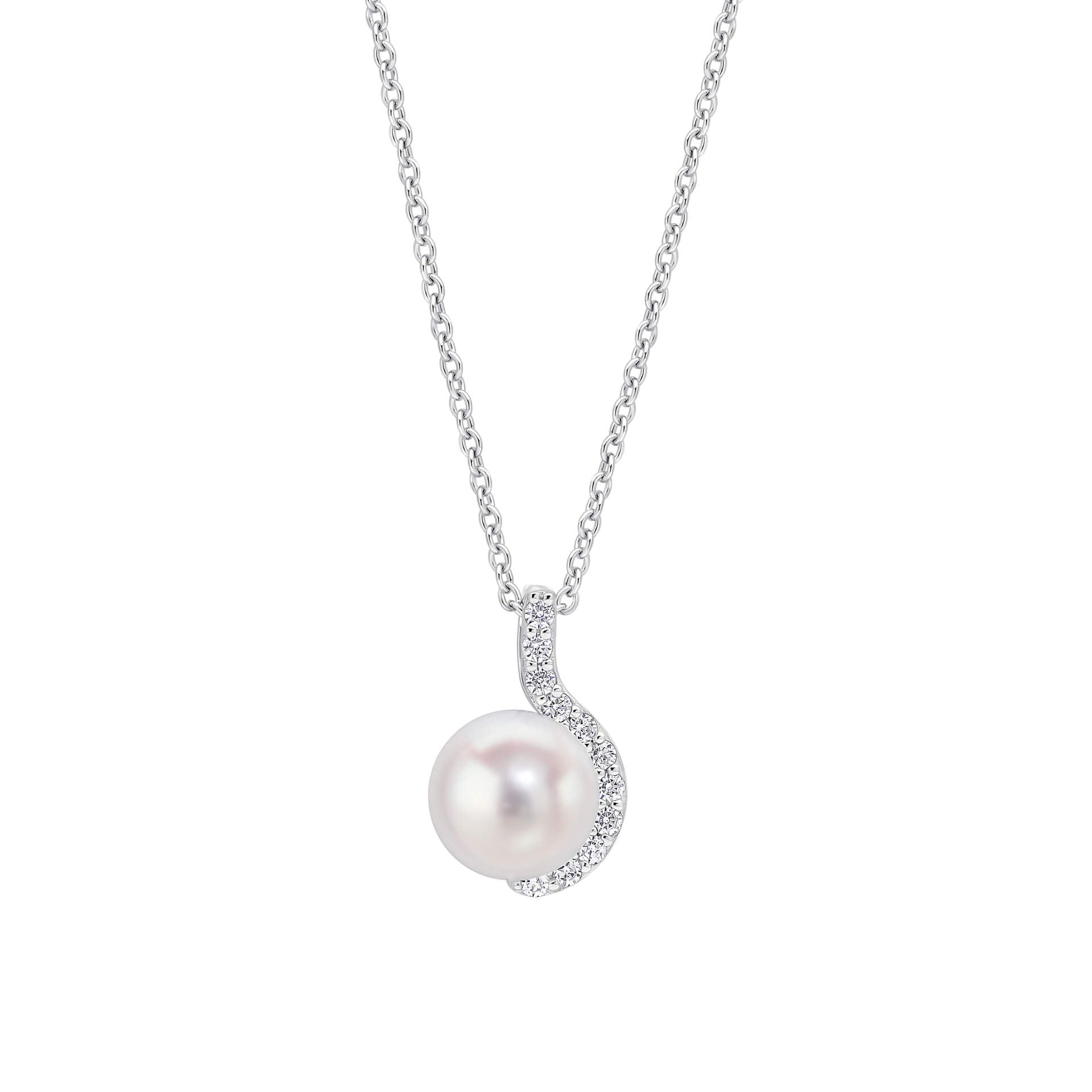 Half Halo Pearl Pendant