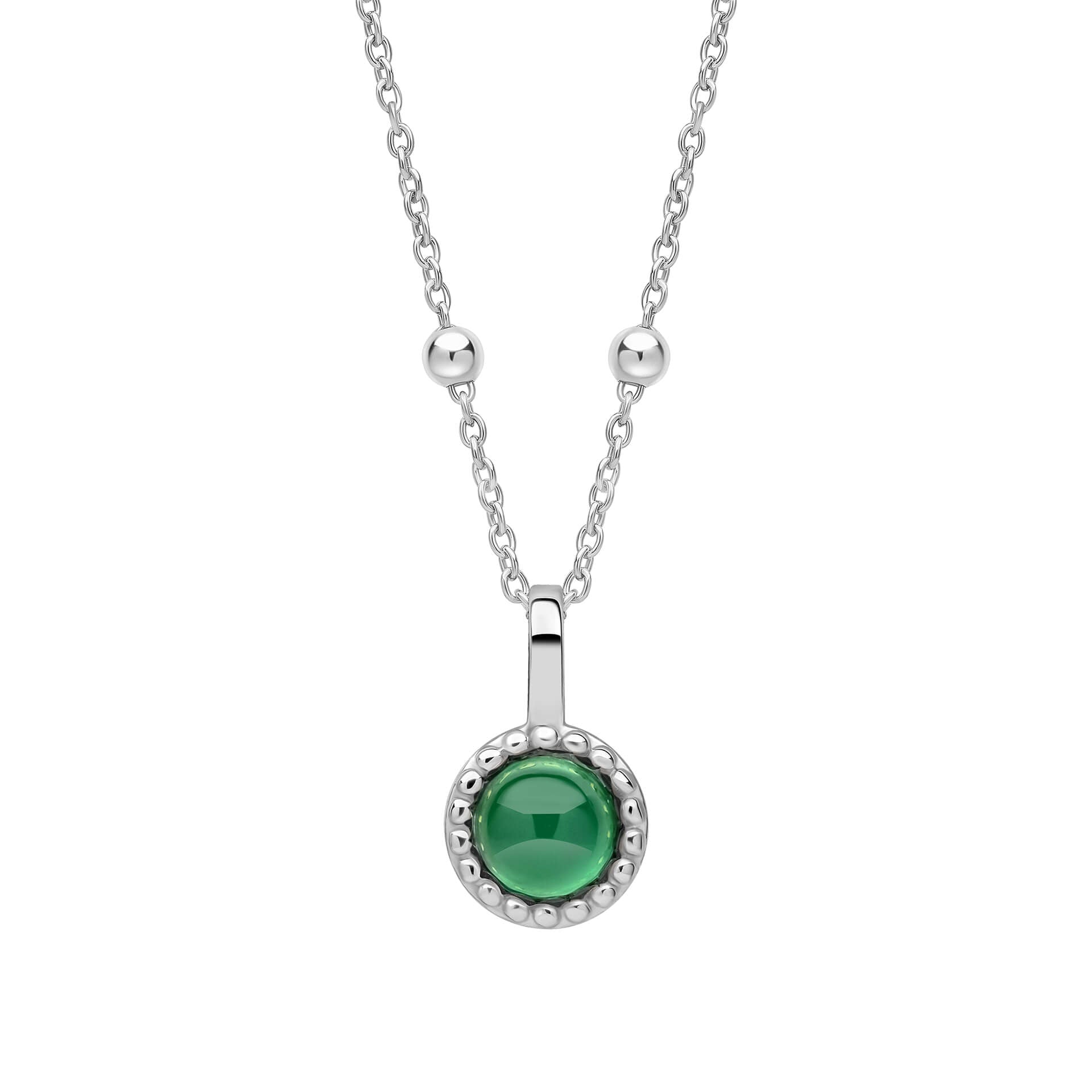 Milgrain Semi-Precious Cabochon Birthstone Pendant