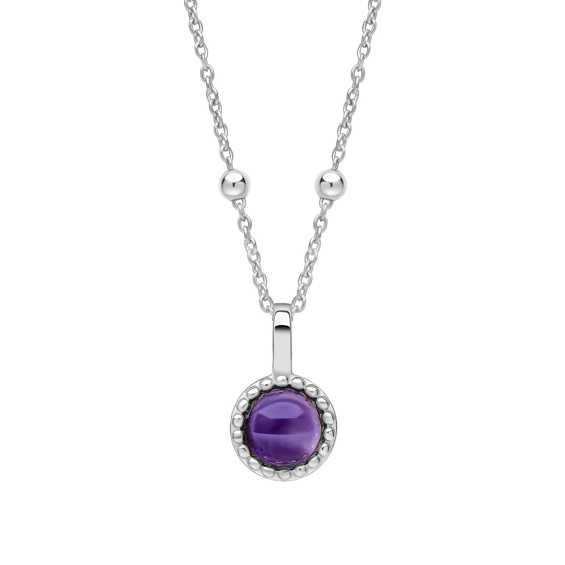 Milgrain Semi-Precious Cabochon Birthstone Pendant