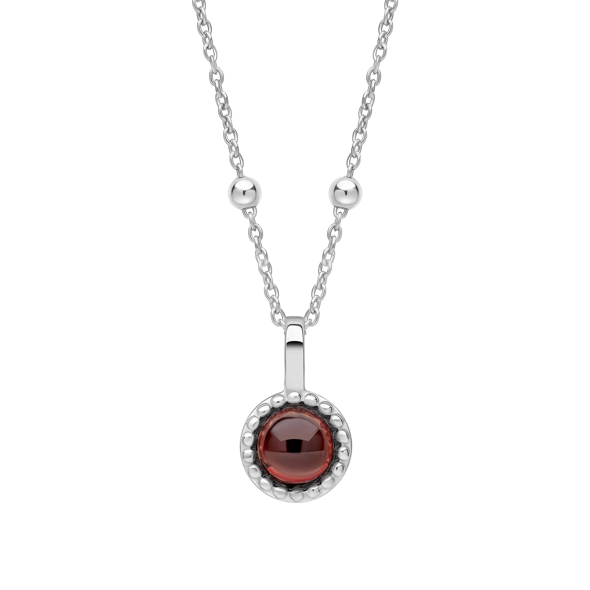 Milgrain Semi-Precious Cabochon Birthstone Pendant