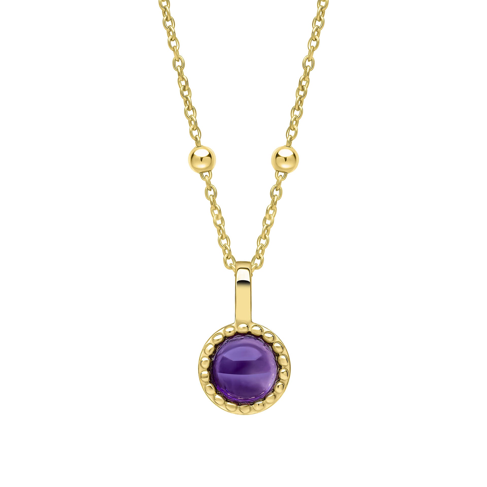 Milgrain Semi-Precious Cabochon Birthstone Pendant