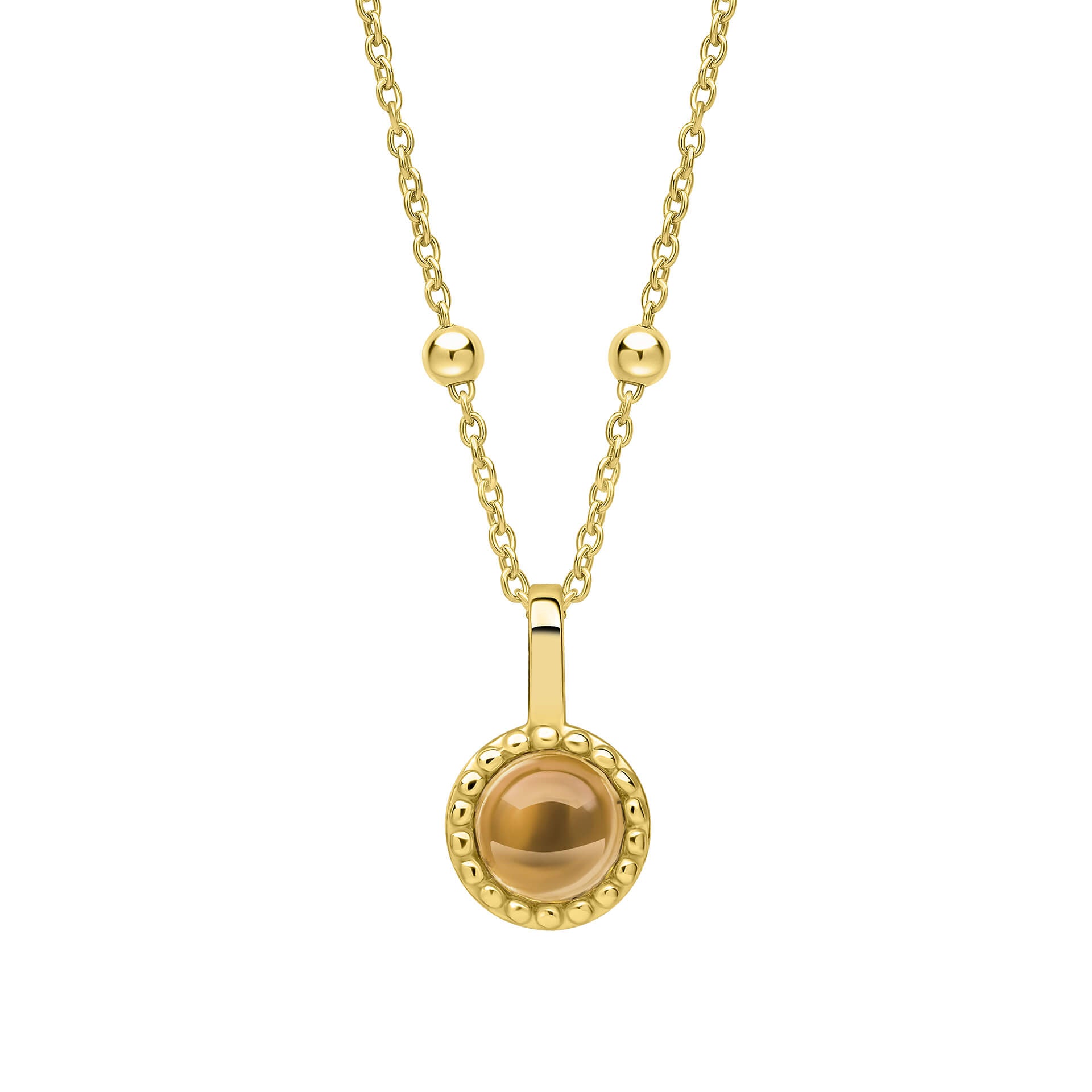 Milgrain Semi-Precious Cabochon Birthstone Pendant