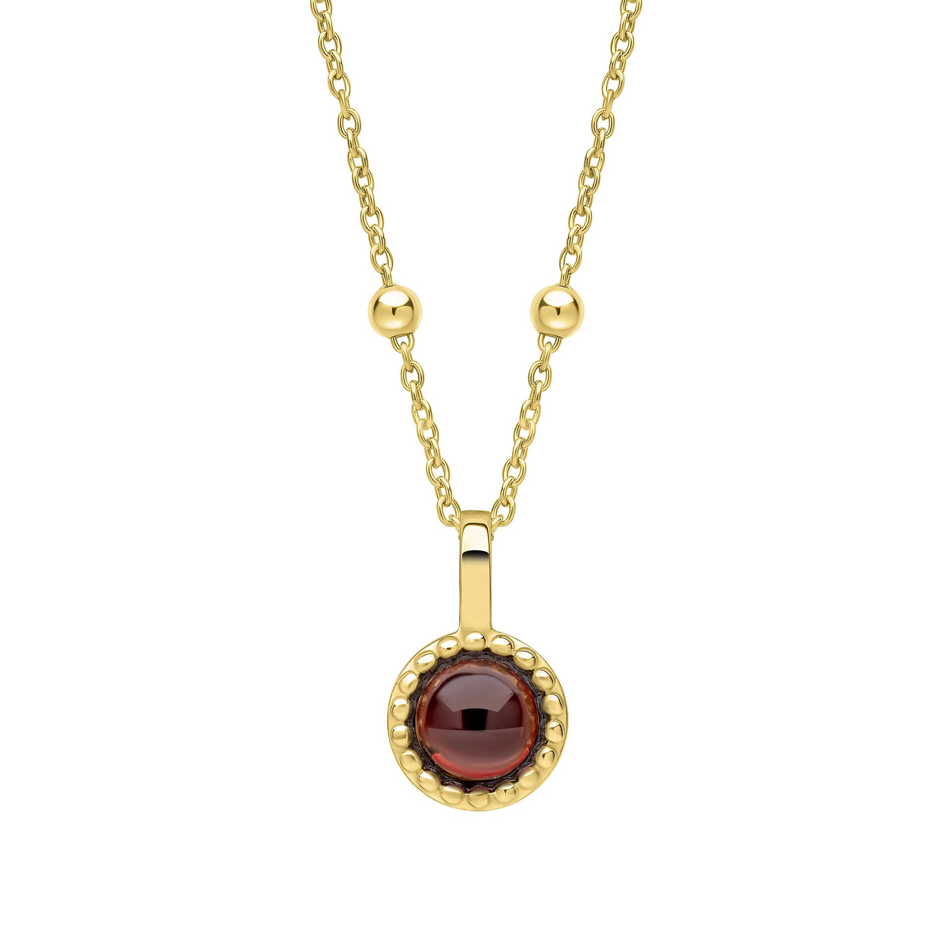 Milgrain Semi-Precious Cabochon Birthstone Pendant