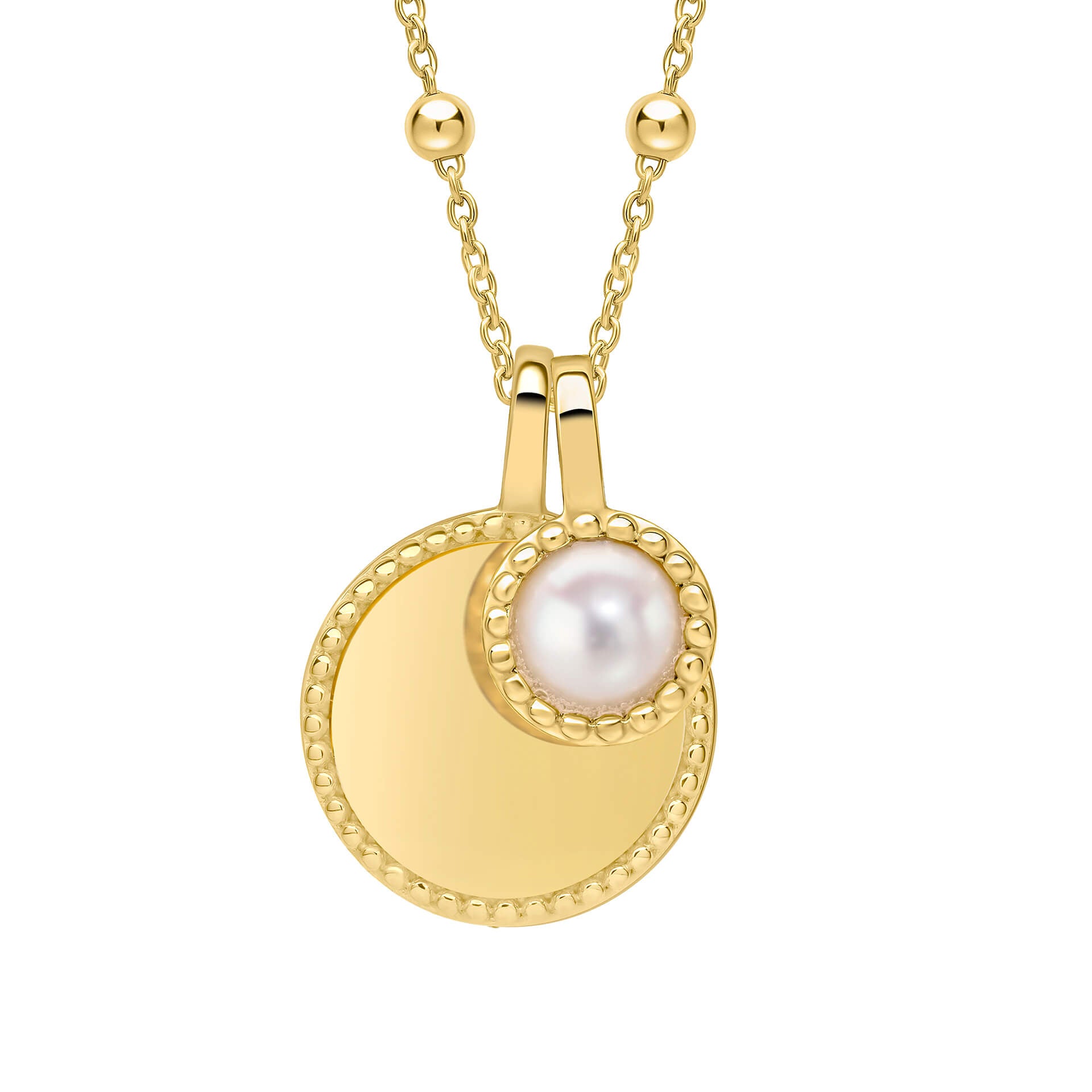 Milgrain Semi-Precious Cabochon Birthstone Necklace