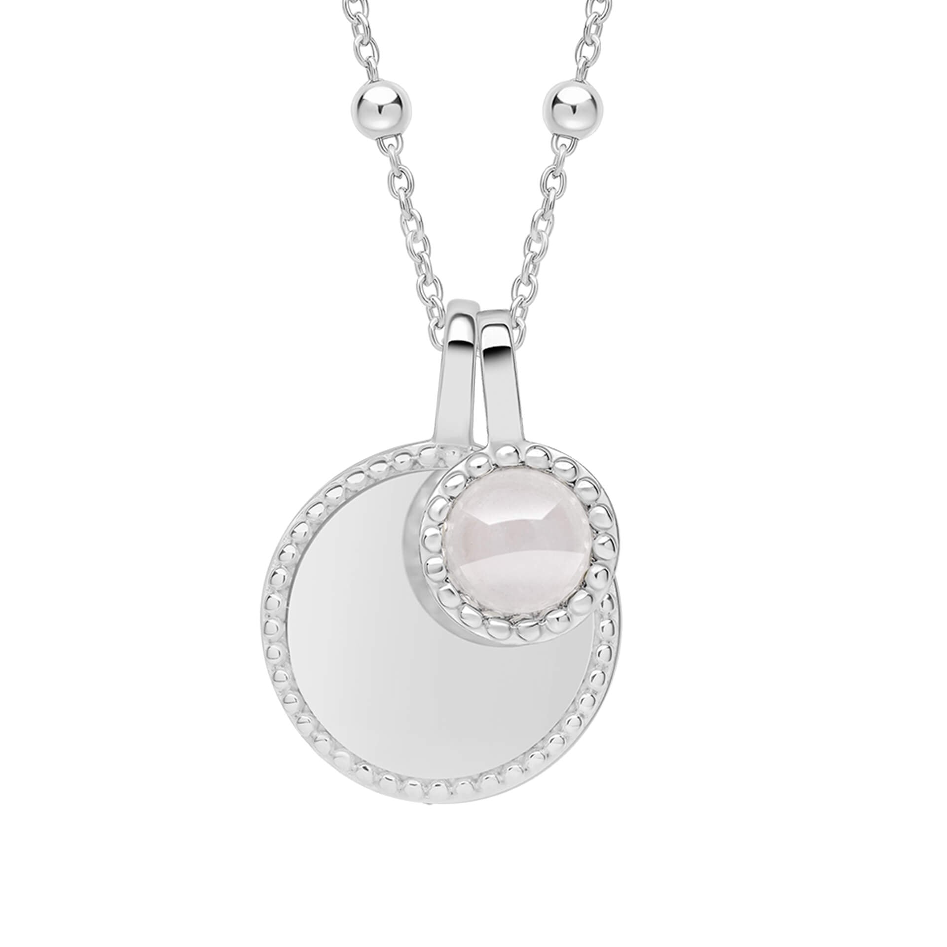 Milgrain Semi-Precious Cabochon Birthstone Necklace