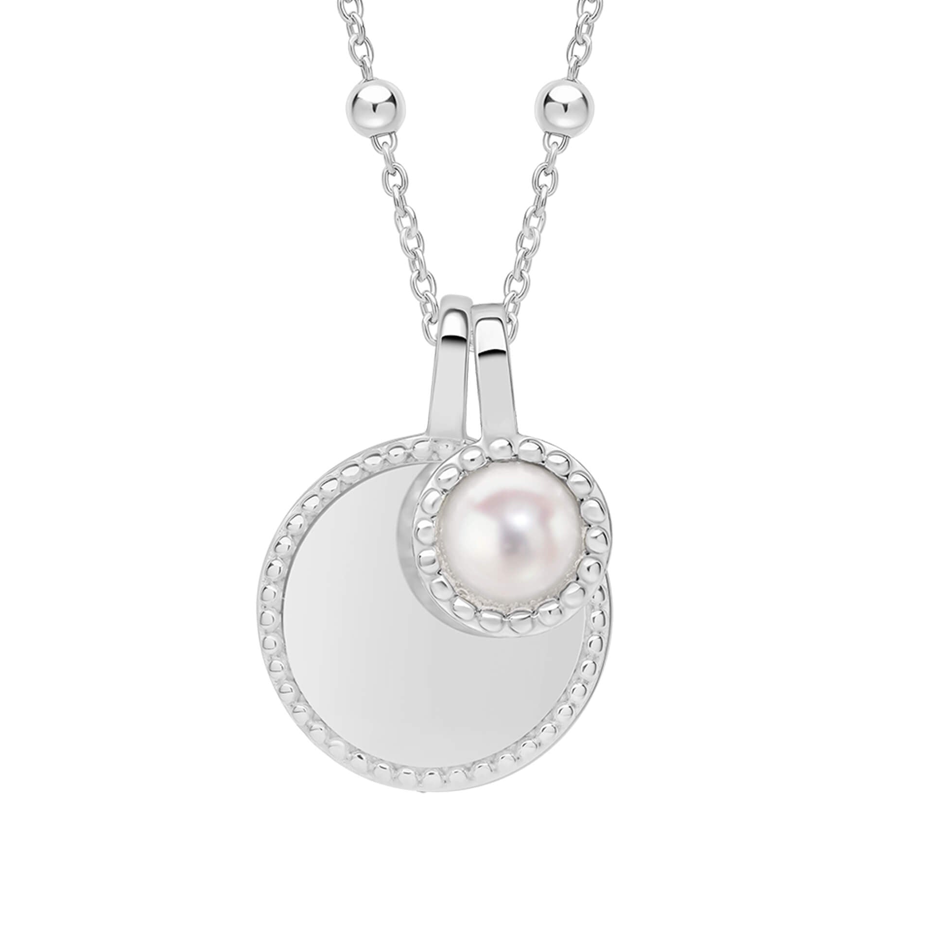 Milgrain Semi-Precious Cabochon Birthstone Necklace