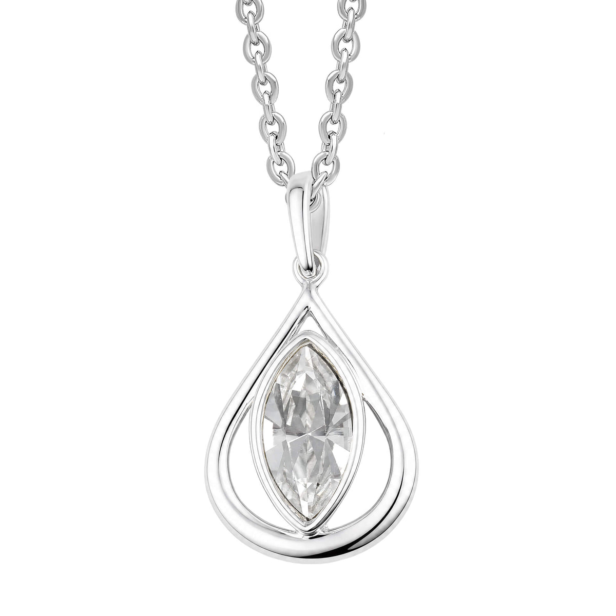 Open Teardrop Crystal Pendant