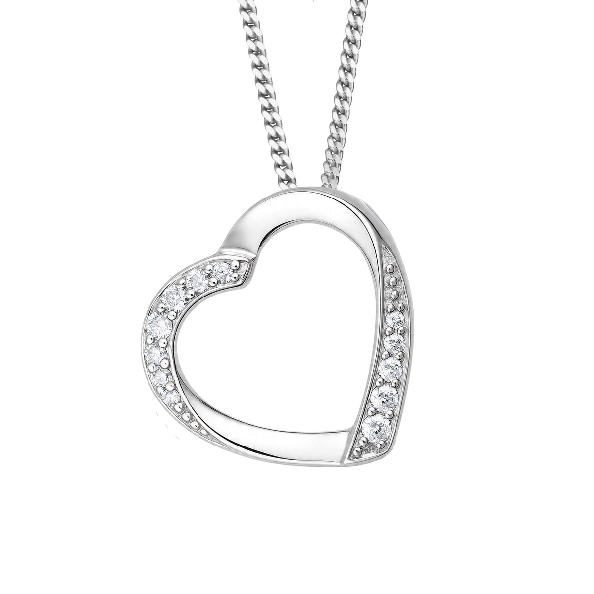Ribbon Open Heart Pendant