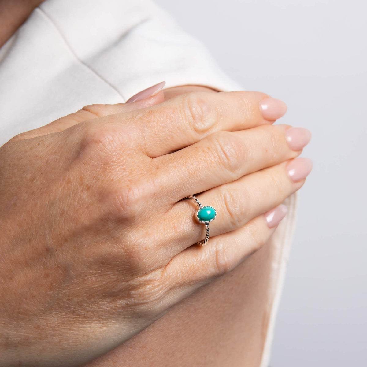Twisted Imitation Turquoise Ring