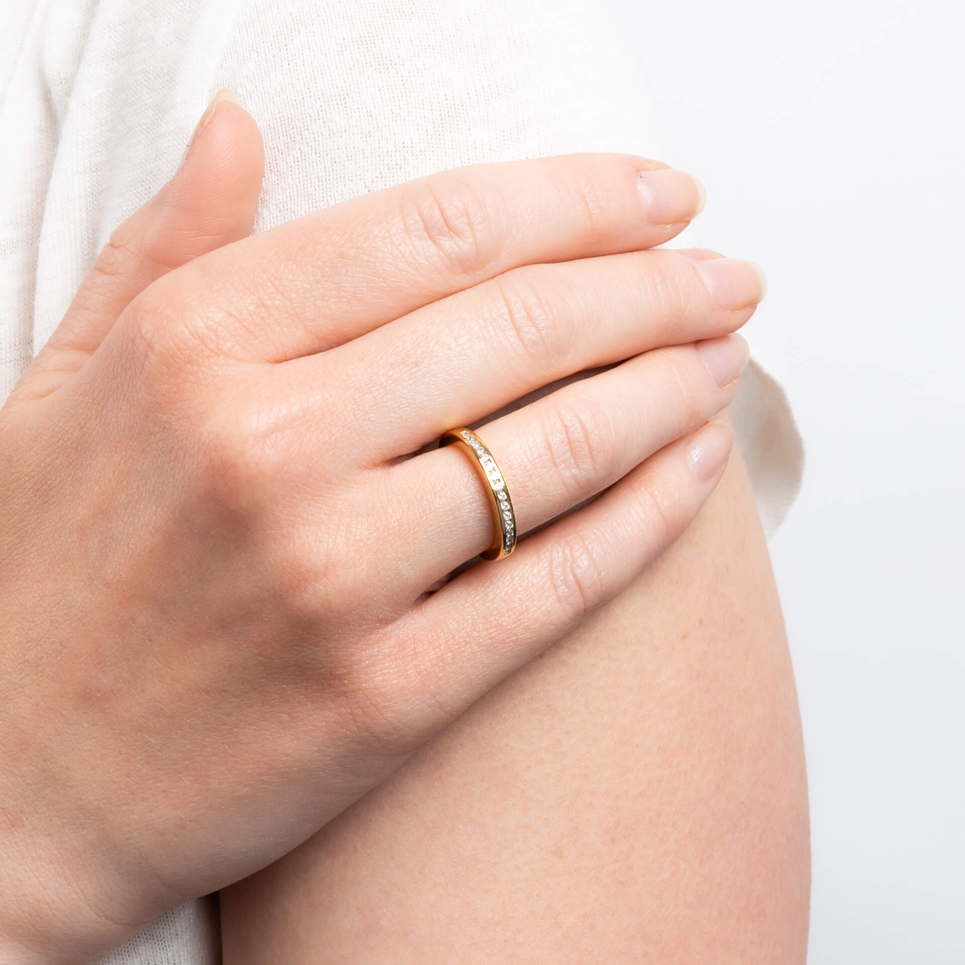 Channel Set Half Eternity Ring