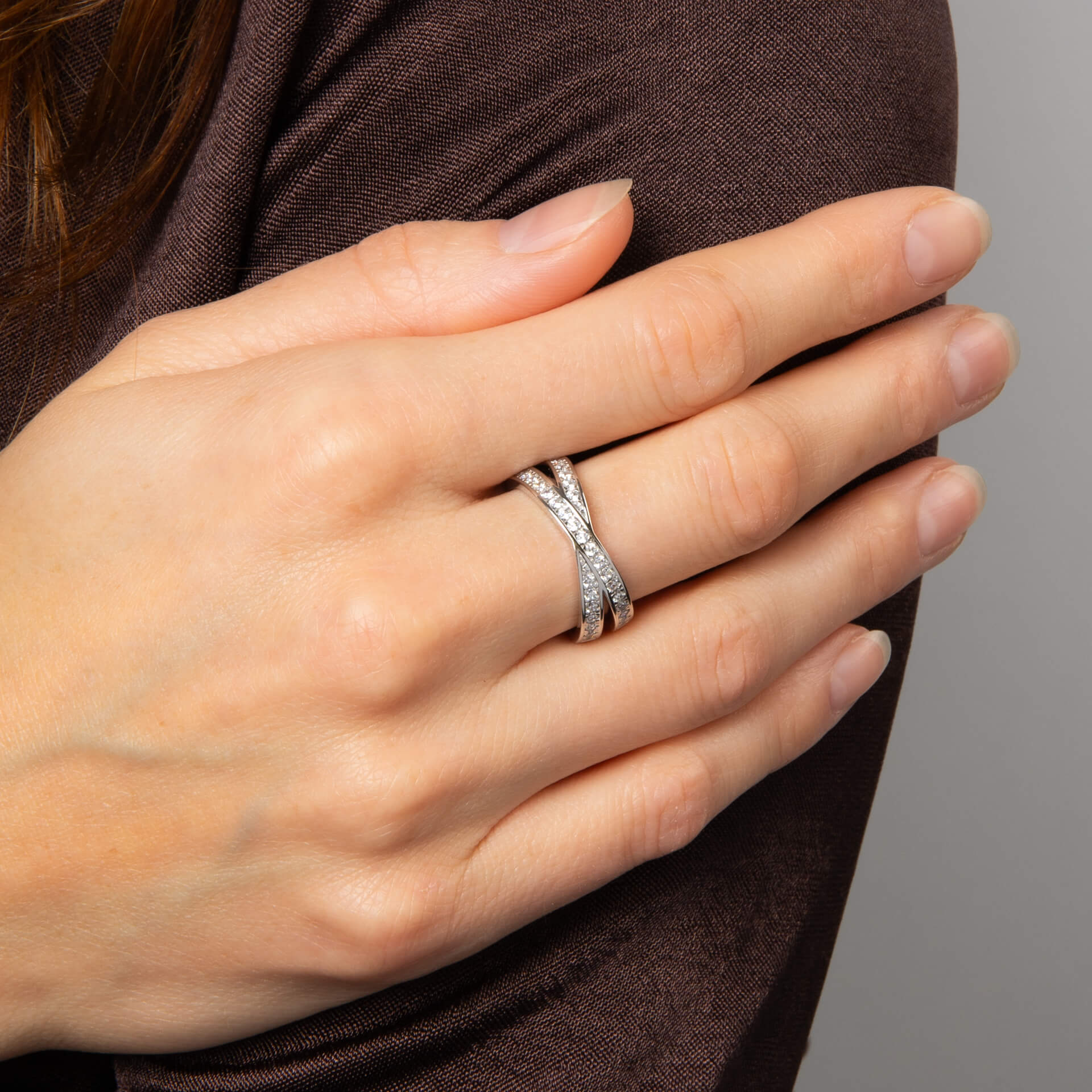 Zirconia Criss Cross Ring