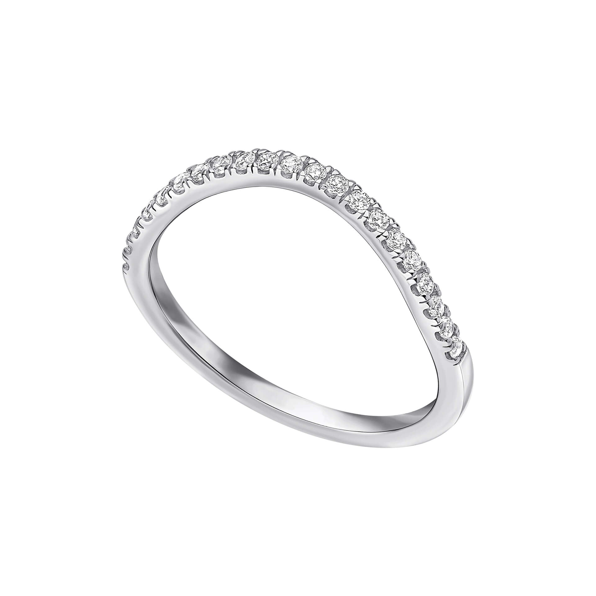 Zirconia Wave Cluster Ring