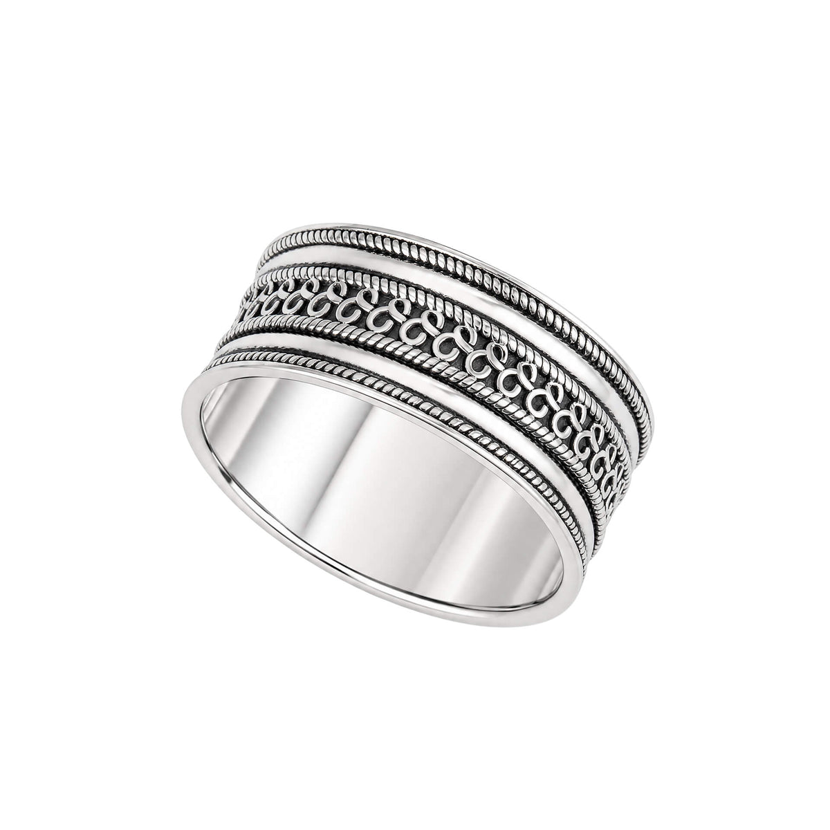 Textured Wide Band Ring