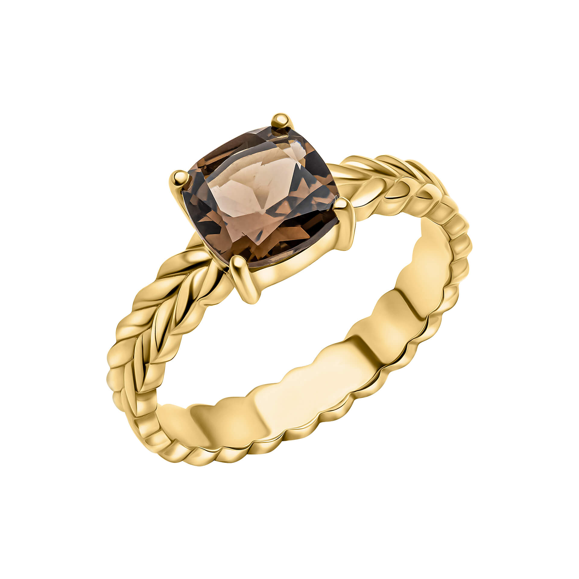 Zelia Stripe Smokey Quartz Ring