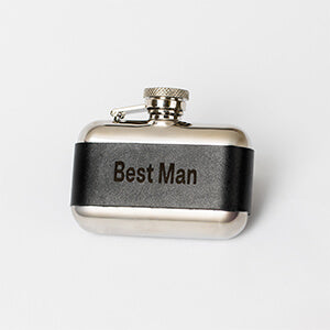 Black Leather 3oz Hip Flask