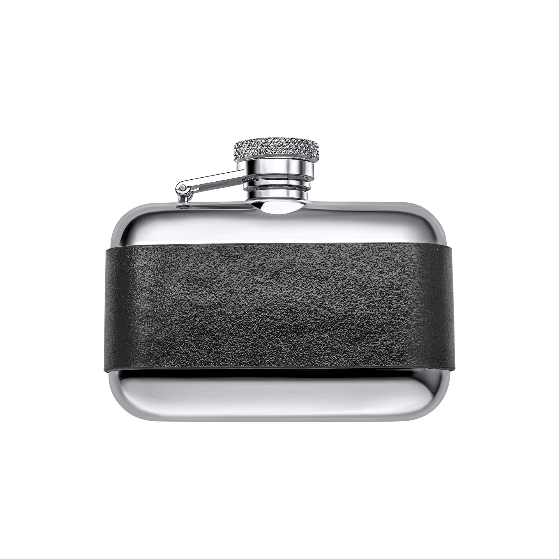 Black Leather 3oz Hip Flask