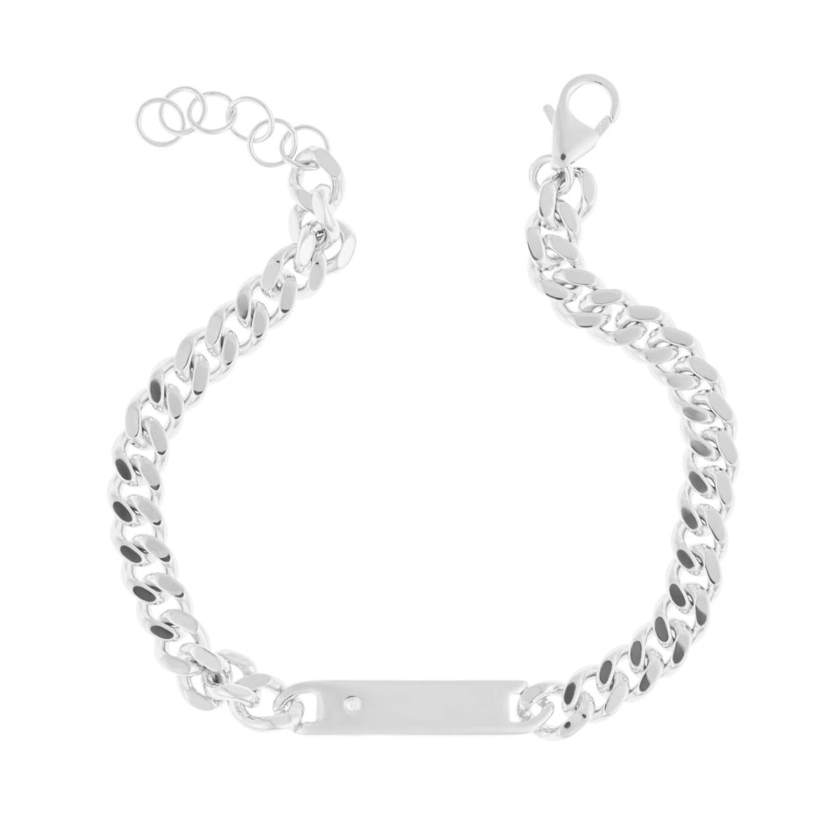 ID Bar Bracelet with Diamond-