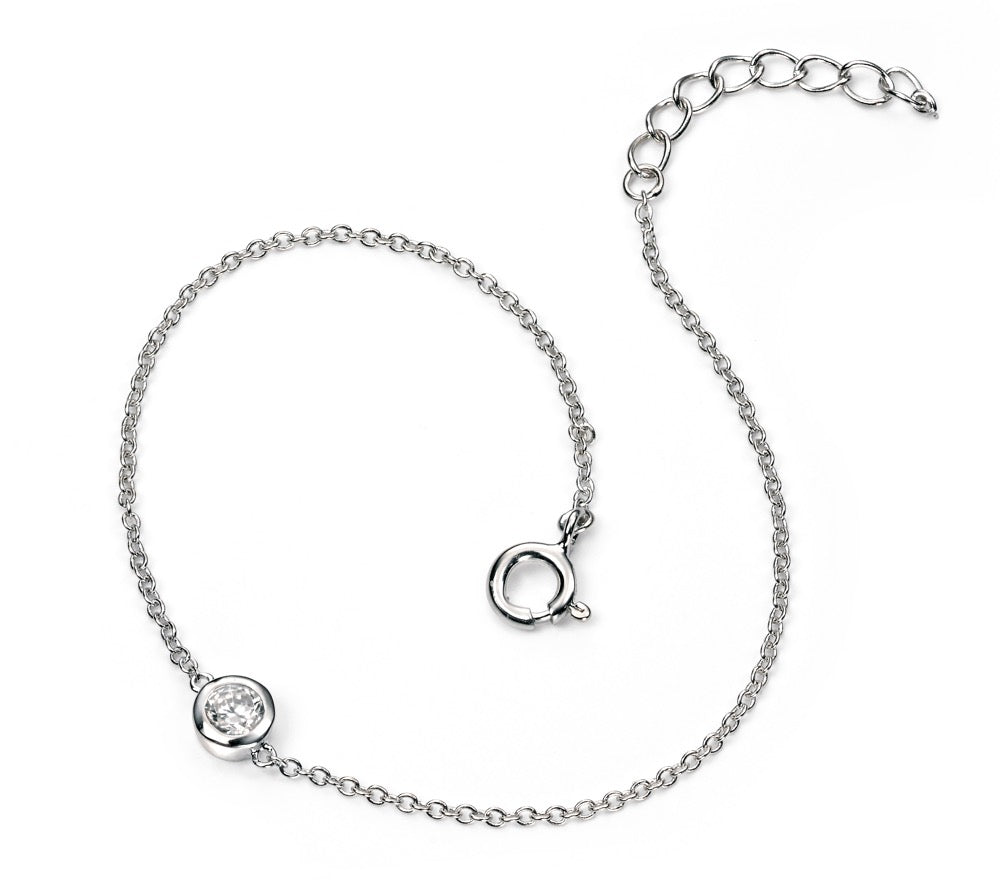 Chain Link Bracelet with Cubic Zirconia