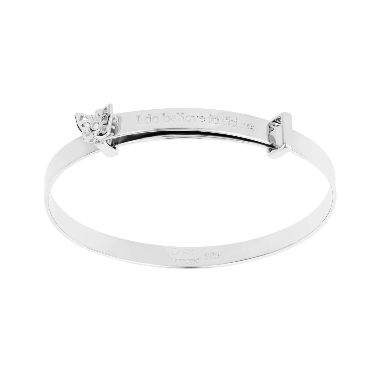 I Do Believe in Fairies' Expanding Bangle with Diamond
