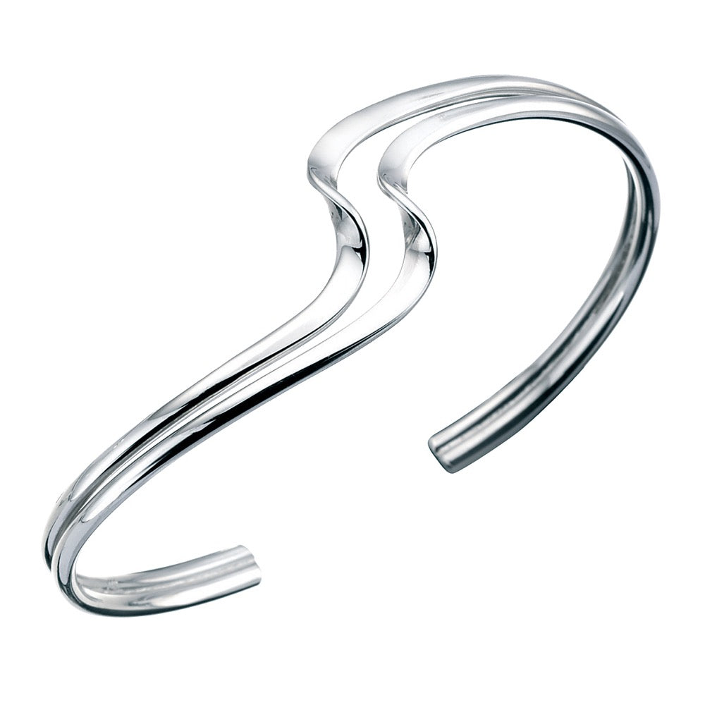 Double Wave Cuff Bangle