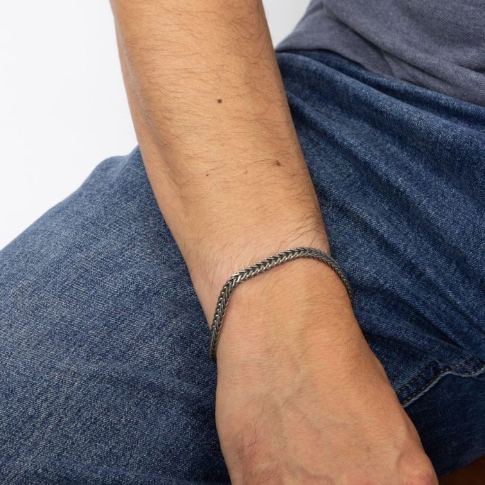 Oxidised Foxtail Chain Bracelet