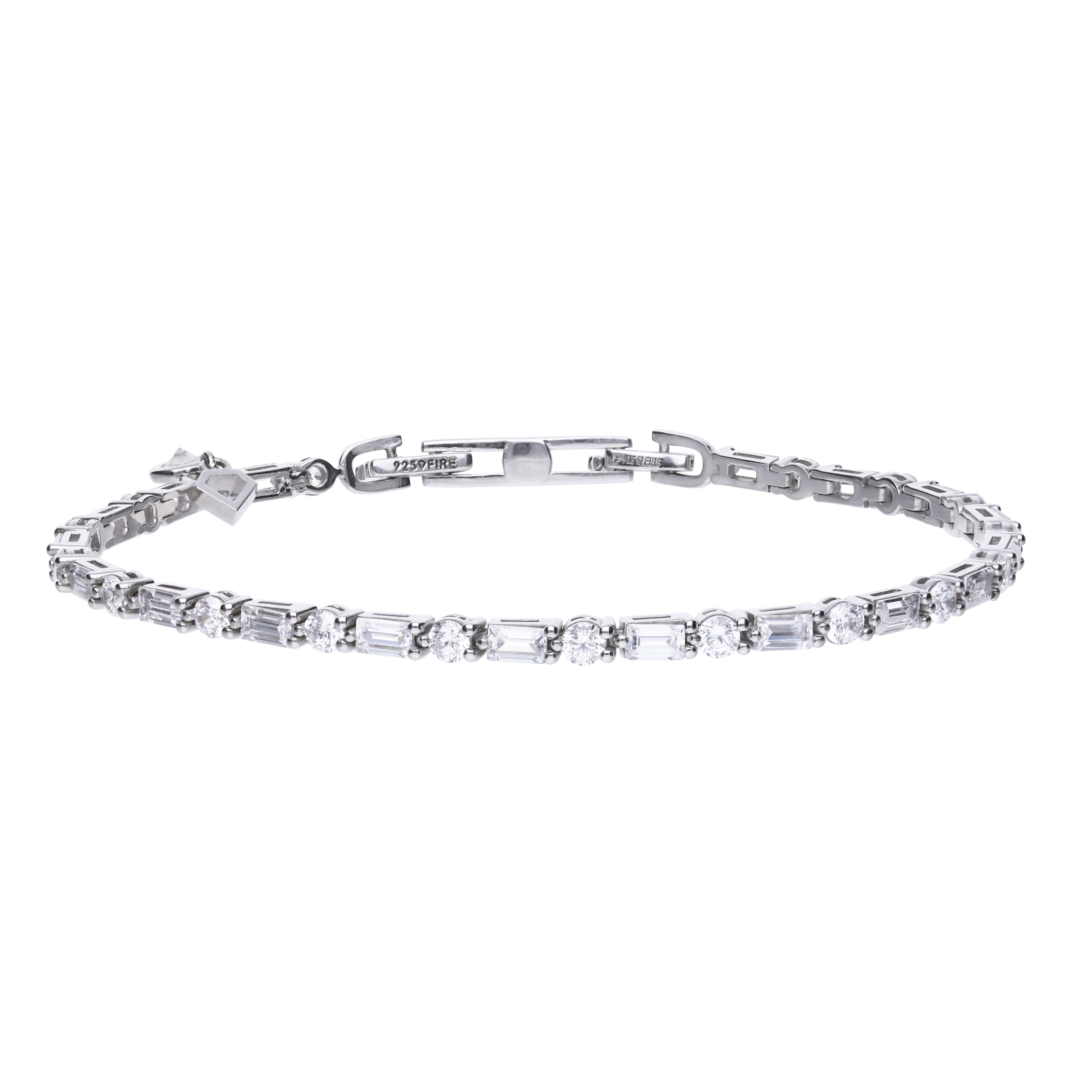 Baguette and Round Zirconia Bracelet